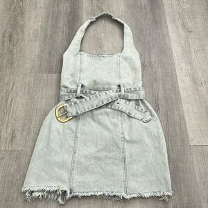Show Me Your MuMu Denim Halter Dress